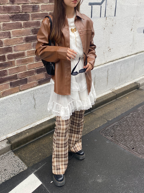 レザービッグシルエットジャケット | SL2243620 | ブラウン