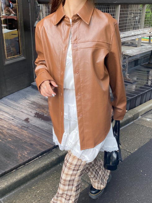 レザービッグシルエットジャケット | SL2243620 | ブラウン