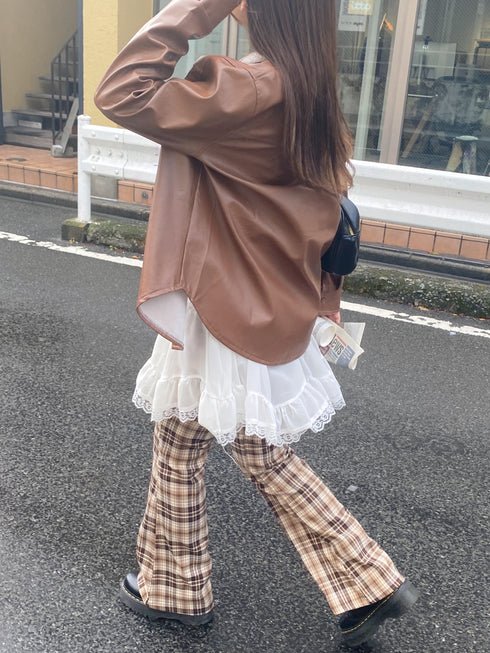 レザービッグシルエットジャケット | SL2243620 | ブラウン