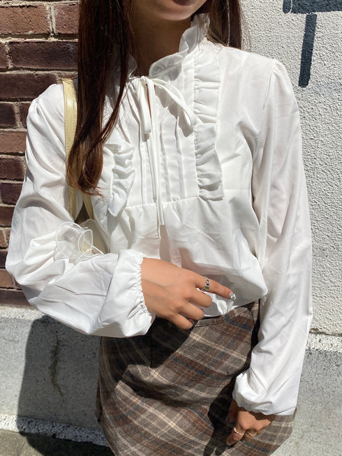 キーネックフリルブラウス | SL2243617 | ホワイト