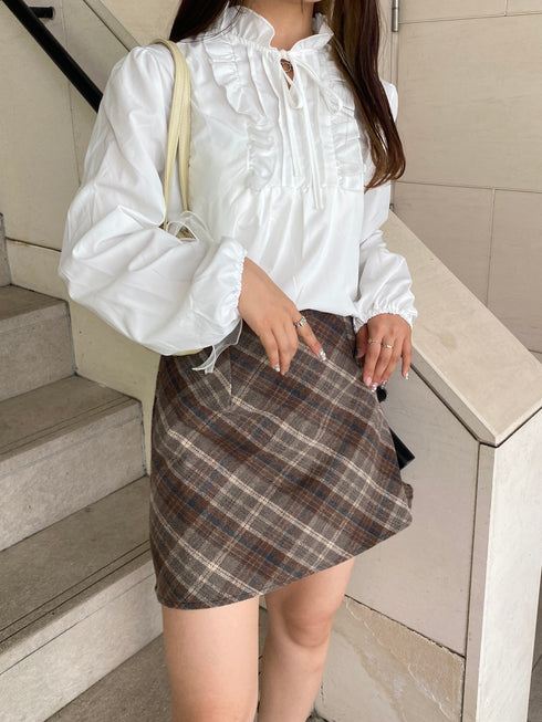 キーネックフリルブラウス | SL2243617 | ホワイト