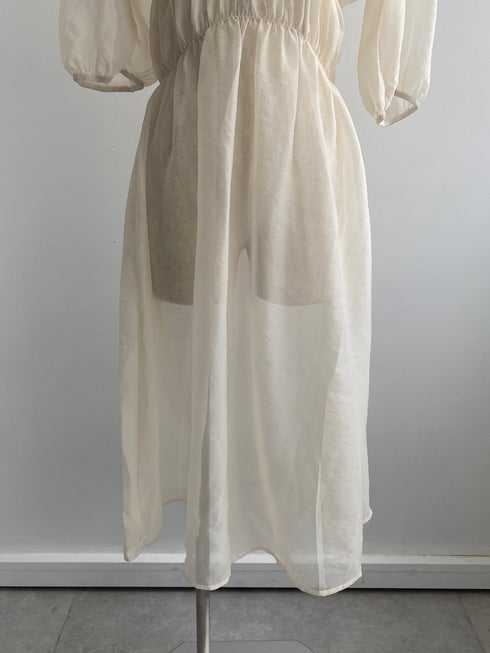 シアーパフスリーブワンピース | LI2243001 | アイボリー