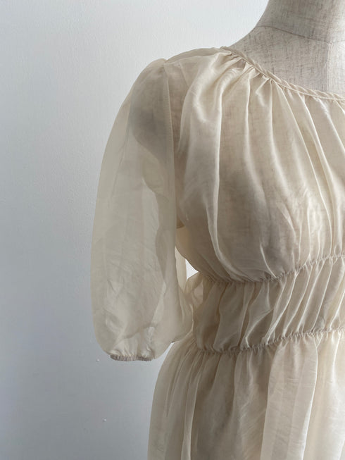 シアーパフスリーブワンピース | LI2243001 | アイボリー