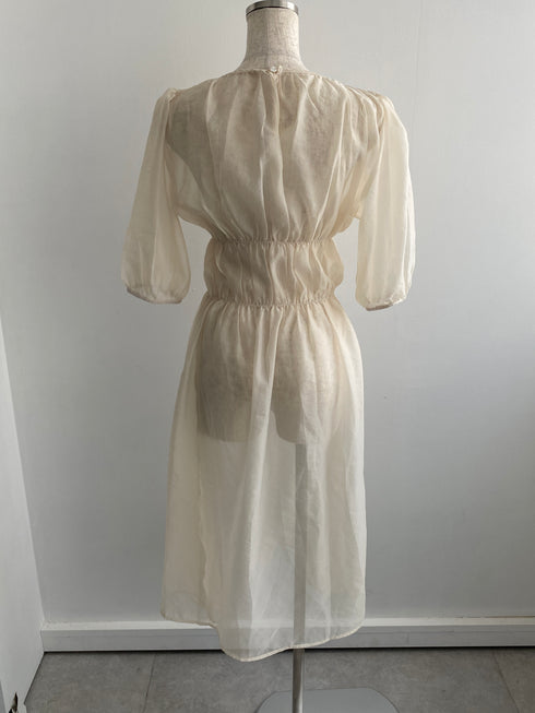 シアーパフスリーブワンピース | LI2243001 | アイボリー