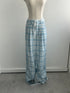 レースリボン付きチェックパンツ | SL2243634 | ブルー