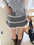 check lace mini skirt | SL2243633 | ブラック