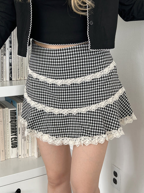 check lace mini skirt | SL2243633 | ブラック
