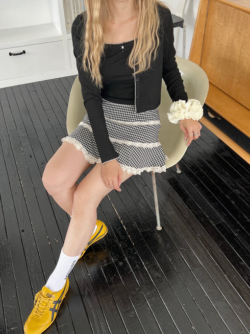 check lace mini skirt | SL2243633 | ブラック