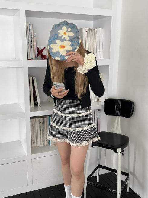 check lace mini skirt | SL2243633 | ブラック