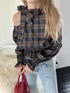 ワンショルダーチェックトップス | SL2243655 | ネイビー