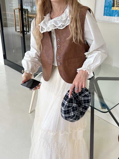 ベーシックジレベスト | SL2243644 | ブラウン