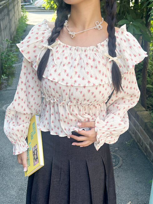 volume flower blouse | SL2243651 | ホワイト