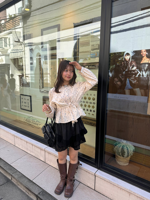 vintage pastel flower tops | SL2243667 | ブルー