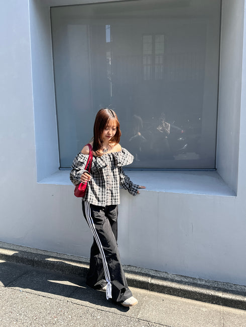 2WAYチェックボリュームブラウス | SL2243666 | ブラック