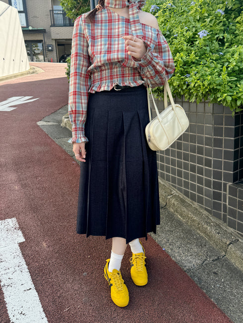 ワンショルダーチェックトップス | SL2243655 | レッド