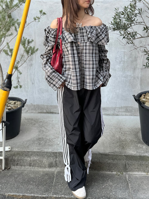 2WAYチェックボリュームブラウス | SL2243666 | ブラック