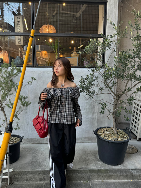 2WAYチェックボリュームブラウス | SL2243666 | ブラック