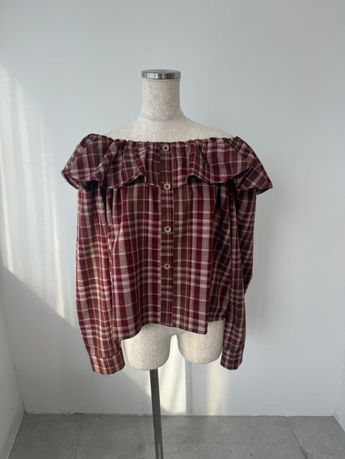 2WAYチェックボリュームブラウス | SL2243666 | ブラック