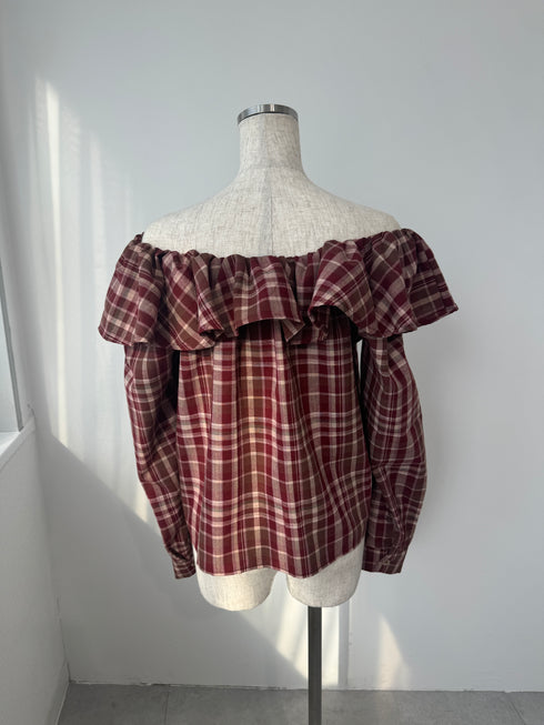 2WAYチェックボリュームブラウス | SL2243666 | ブラック