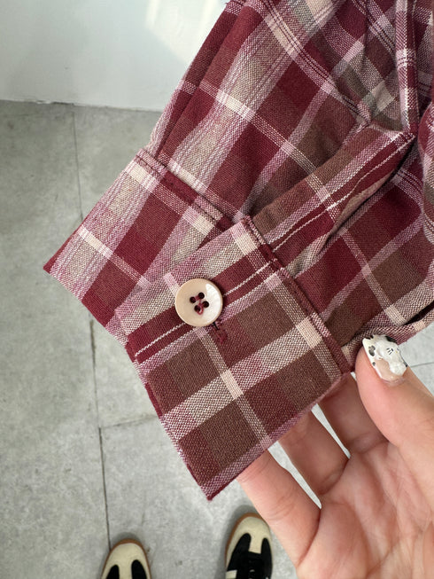 2WAYチェックボリュームブラウス | SL2243666 | レッド