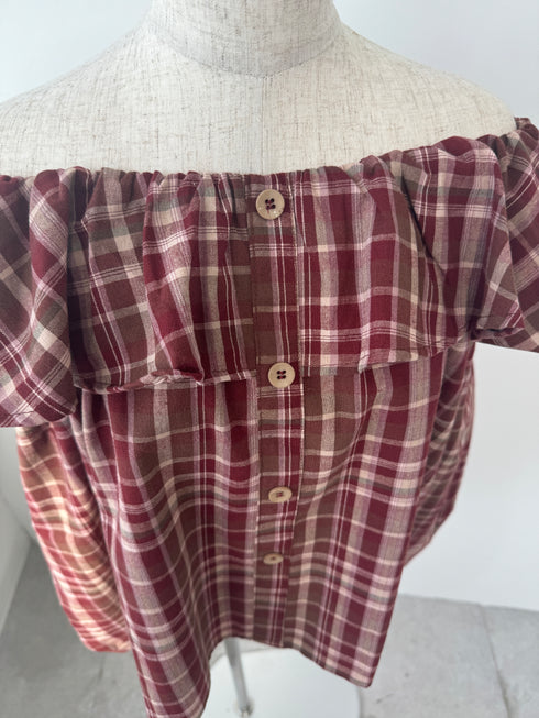 2WAYチェックボリュームブラウス | SL2243666 | ブラック