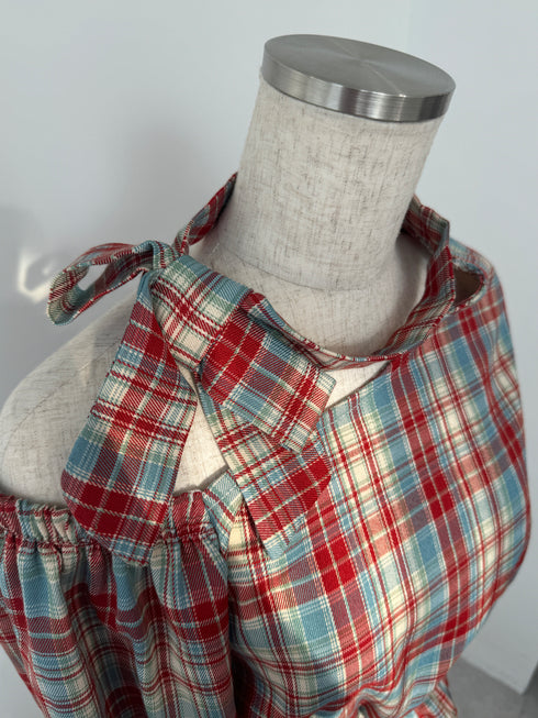 ワンショルダーチェックトップス | SL2243655 | ネイビー