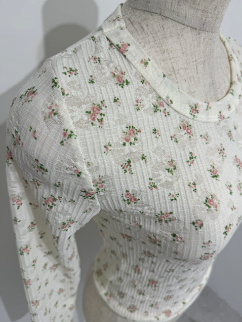 fancy flower long tee | SL2243671 | ホワイト