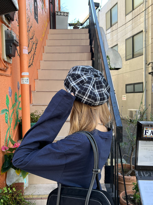 チェックベレー帽 | SL5243602 | ブラック