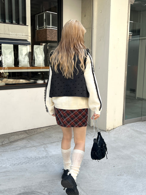 チェック台形ミニスカート | SL2243628 | レッド