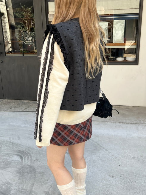 チェック台形ミニスカート | SL2243628 | レッド