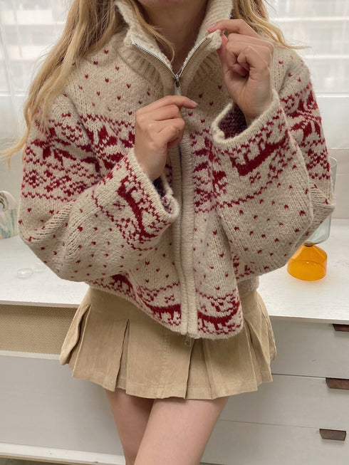 ノルディックジップセーター | SL2244610 | アイボリー