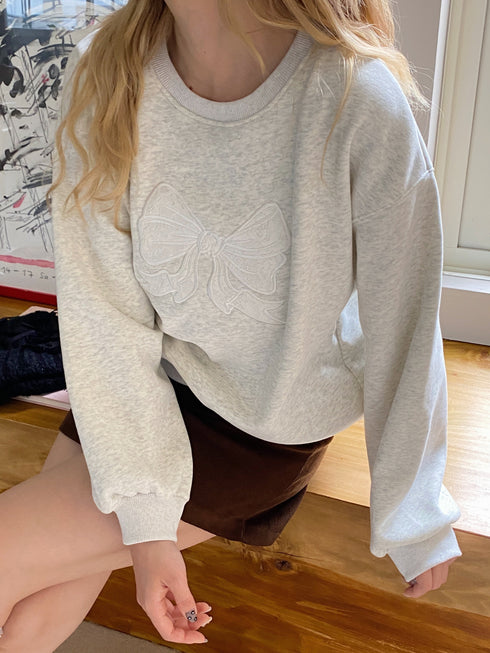 裏起毛リボンレーススウェット | SL2244615 | ライトグレー