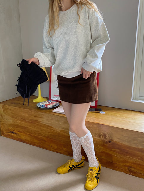 裏起毛リボンレーススウェット | SL2244615 | ライトグレー