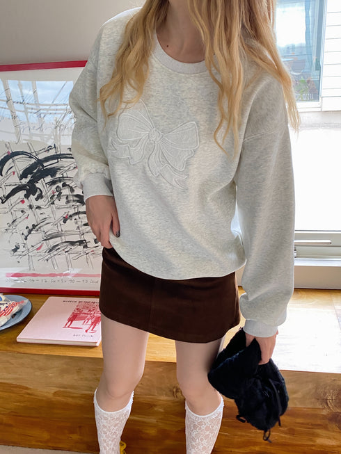 裏起毛リボンレーススウェット | SL2244615 | ライトグレー