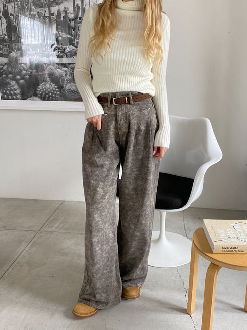 ベルト付きハイウエストビンテージデニム | SL2244605 | ブラウン