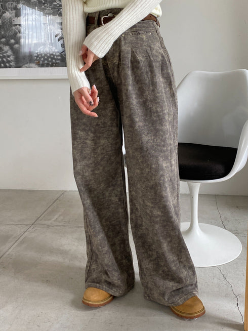 ベルト付きハイウエストビンテージデニム | SL2244605 | ブラウン