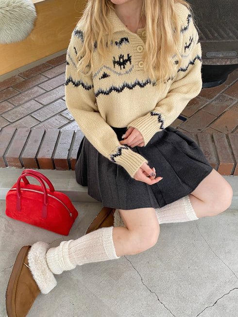 襟付きノルディックニット | SL2244620 | ベージュ