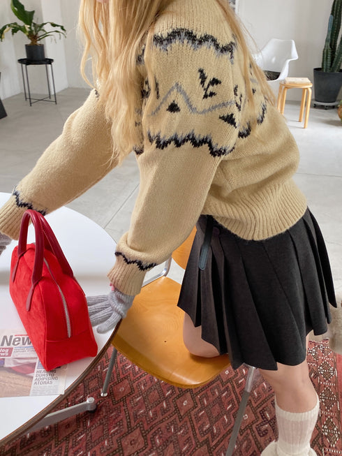 襟付きノルディックニット | SL2244620 | ベージュ