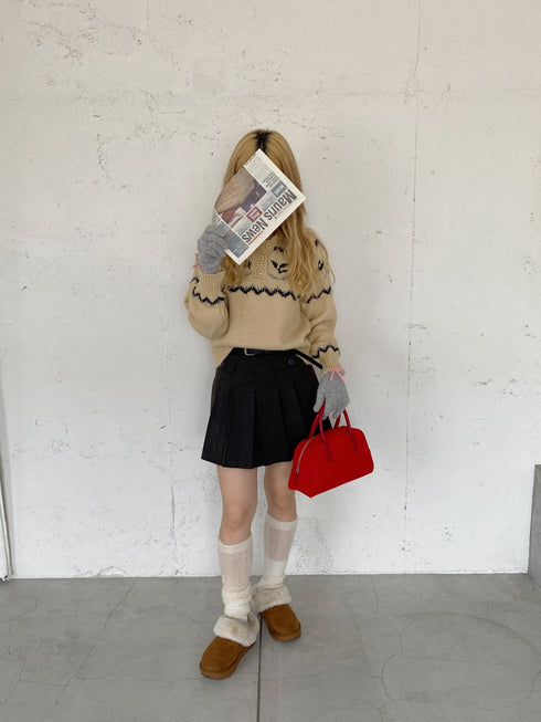 襟付きノルディックニット | SL2244620 | ベージュ