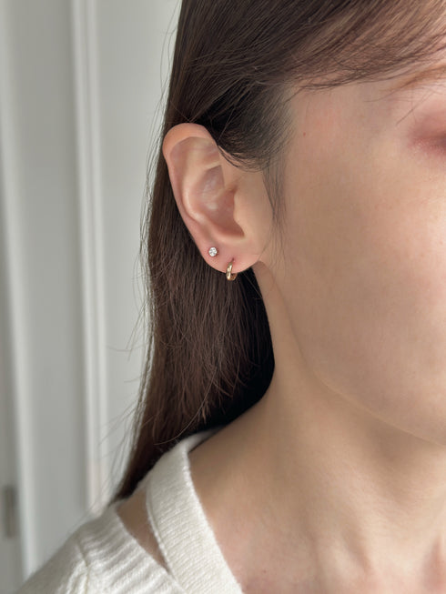 【ステンレス】フープ×ビジューピアスセット | SW4243115 | ピンク