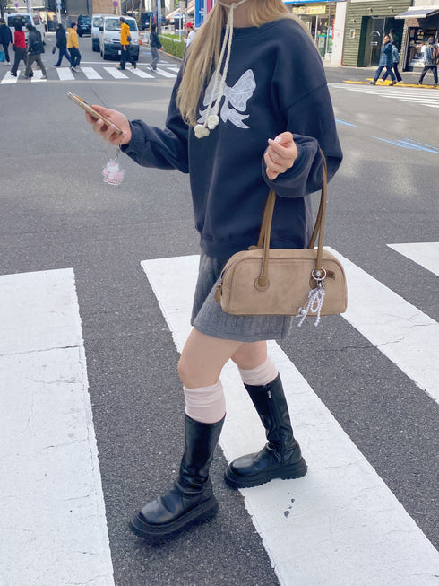 裏起毛リボンレーススウェット | SL2244615 | ネイビー