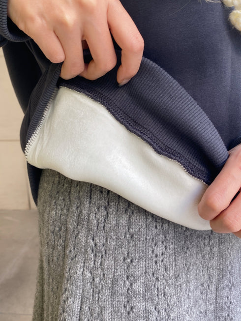 裏起毛リボンレーススウェット | SL2244615 | ネイビー