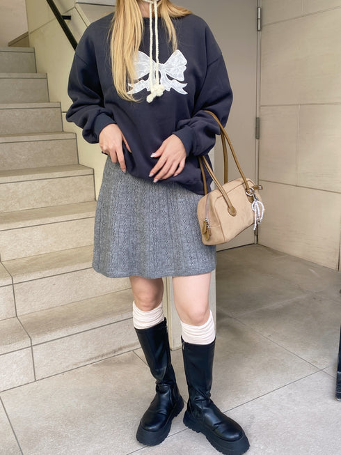 裏起毛リボンレーススウェット | SL2244615 | ネイビー