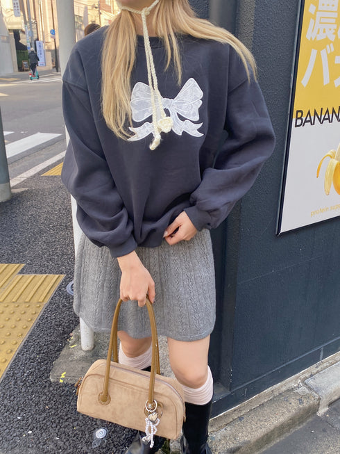 裏起毛リボンレーススウェット | SL2244615 | ネイビー