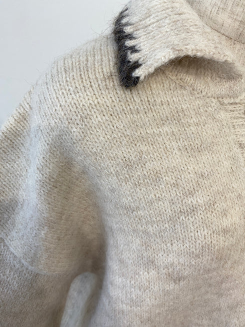 バイカラーステッチビッグニット | LI2244106 | アイボリー