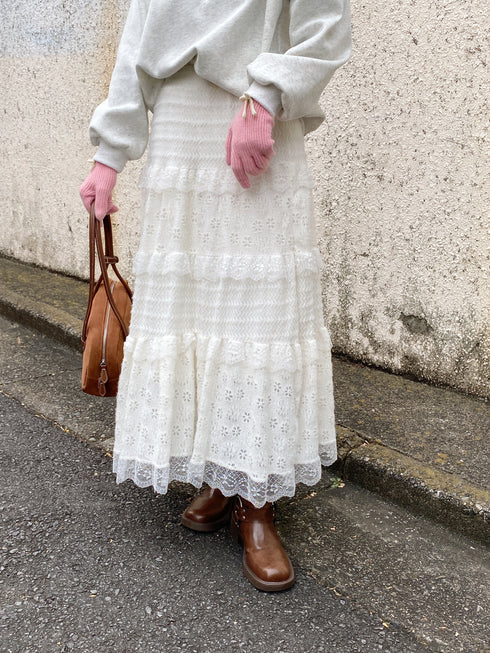 裏起毛リボンレーススウェット | SL2244615 | ライトグレー