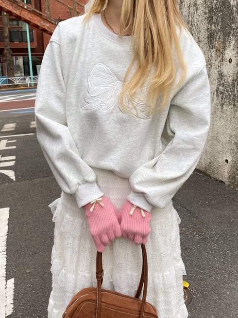 裏起毛リボンレーススウェット | SL2244615 | ライトグレー