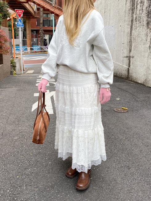 裏起毛リボンレーススウェット | SL2244615 | ライトグレー