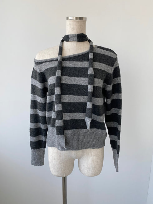 ボーダーワンショルダーニット | SL2244616 | グレー