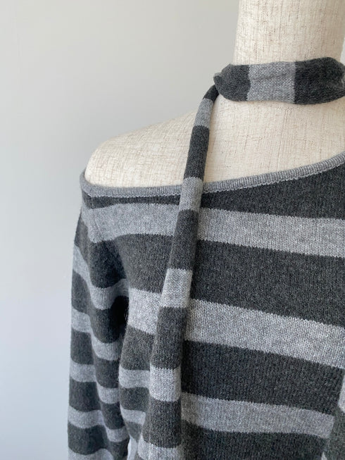ボーダーワンショルダーニット | SL2244616 | グレー